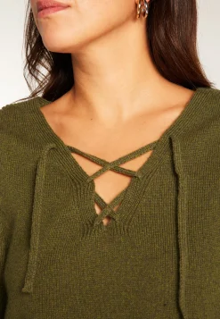 Montagut Pulls-Pull en laine et cachemire - Ramy 83-Kaki