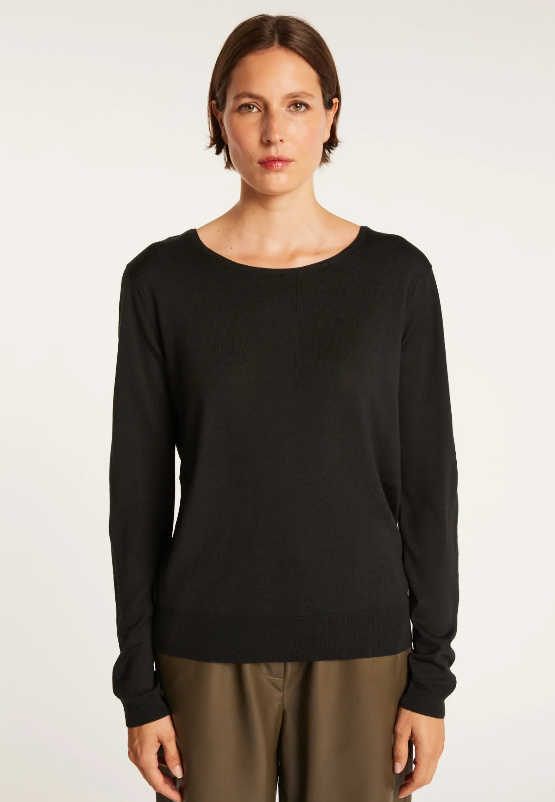 Montagut Pulls-Pull en laine et soie fente dans le dos - Euphrosine 10-Gris foncé
