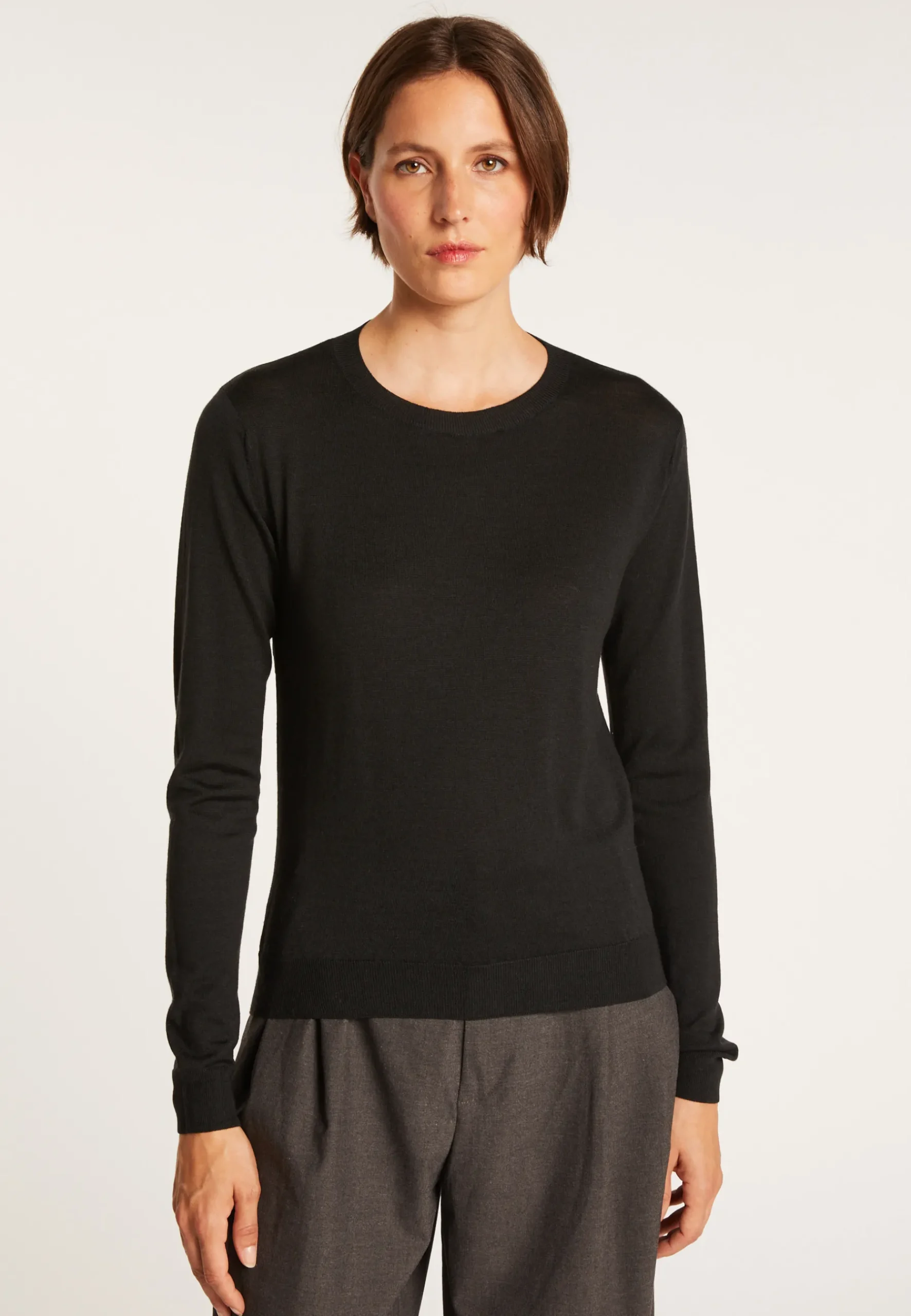 Montagut Pulls-Pull en laine et soie ouverture dos - Embrun 10-Gris foncé