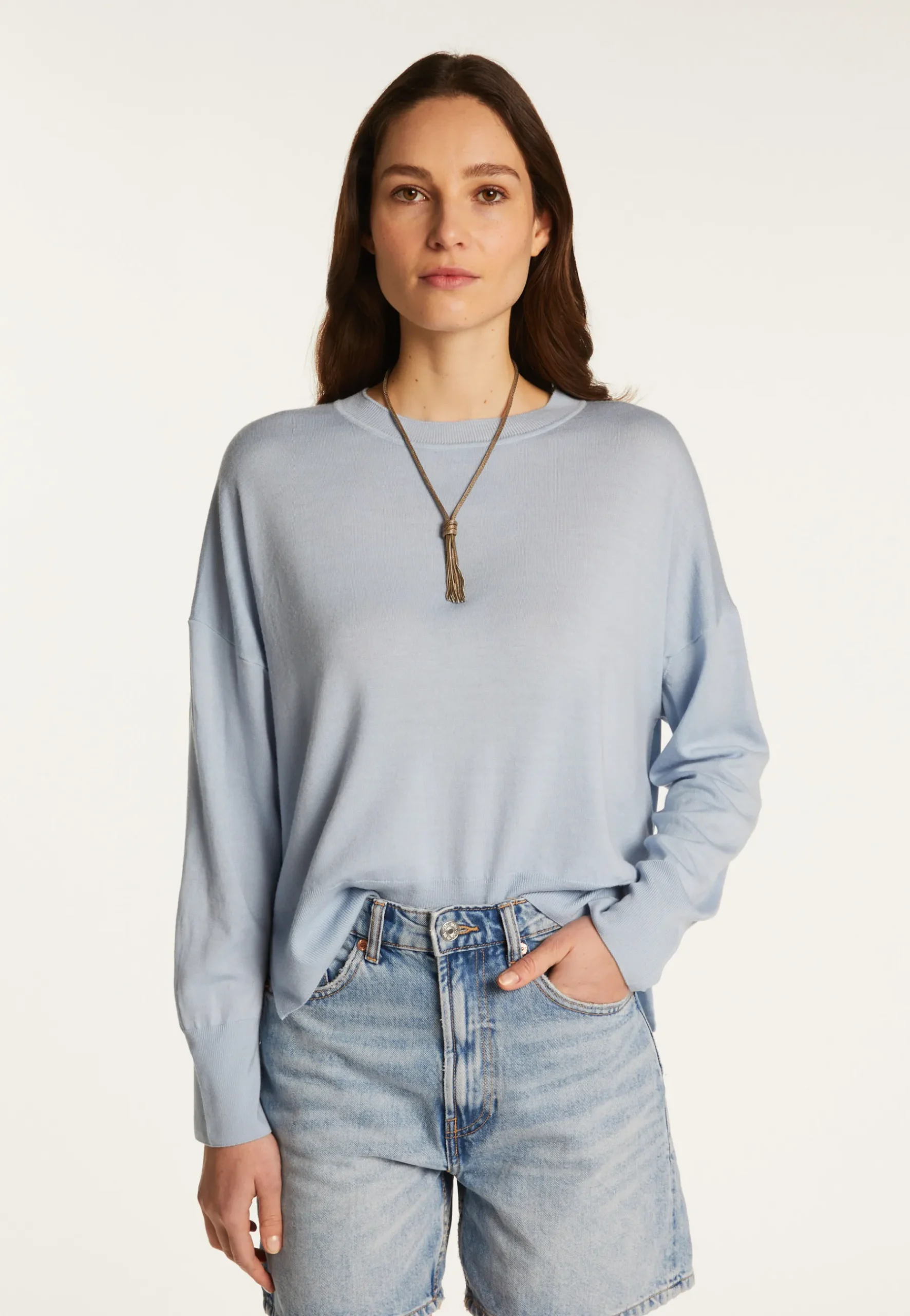 Montagut Pulls-Pull en laine mérinos - Adèle 77-Bleu ciel