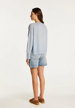 Montagut Pulls-Pull en laine mérinos - Adèle 77-Bleu ciel