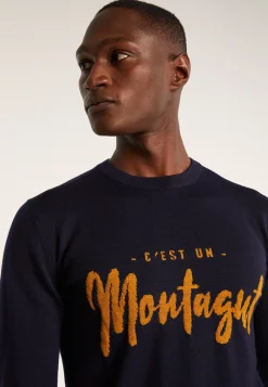 Montagut Pulls-Pull en laine mérinos - Lion 05-Bleu marine