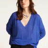 Montagut Pulls-Pull en lin flammé - Beja 48-Bleu roi