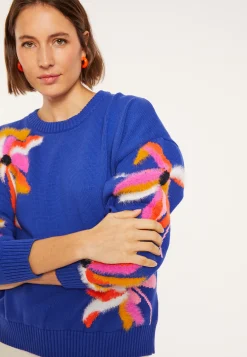 Montagut Pulls-Pull fantaisie en coton - Mariane 03-Bleu foncé