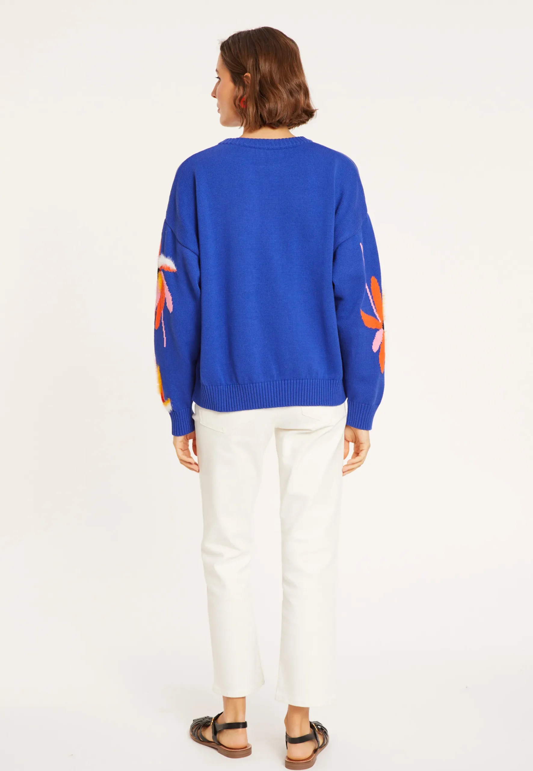 Montagut Pulls-Pull fantaisie en coton - Mariane 03-Bleu foncé