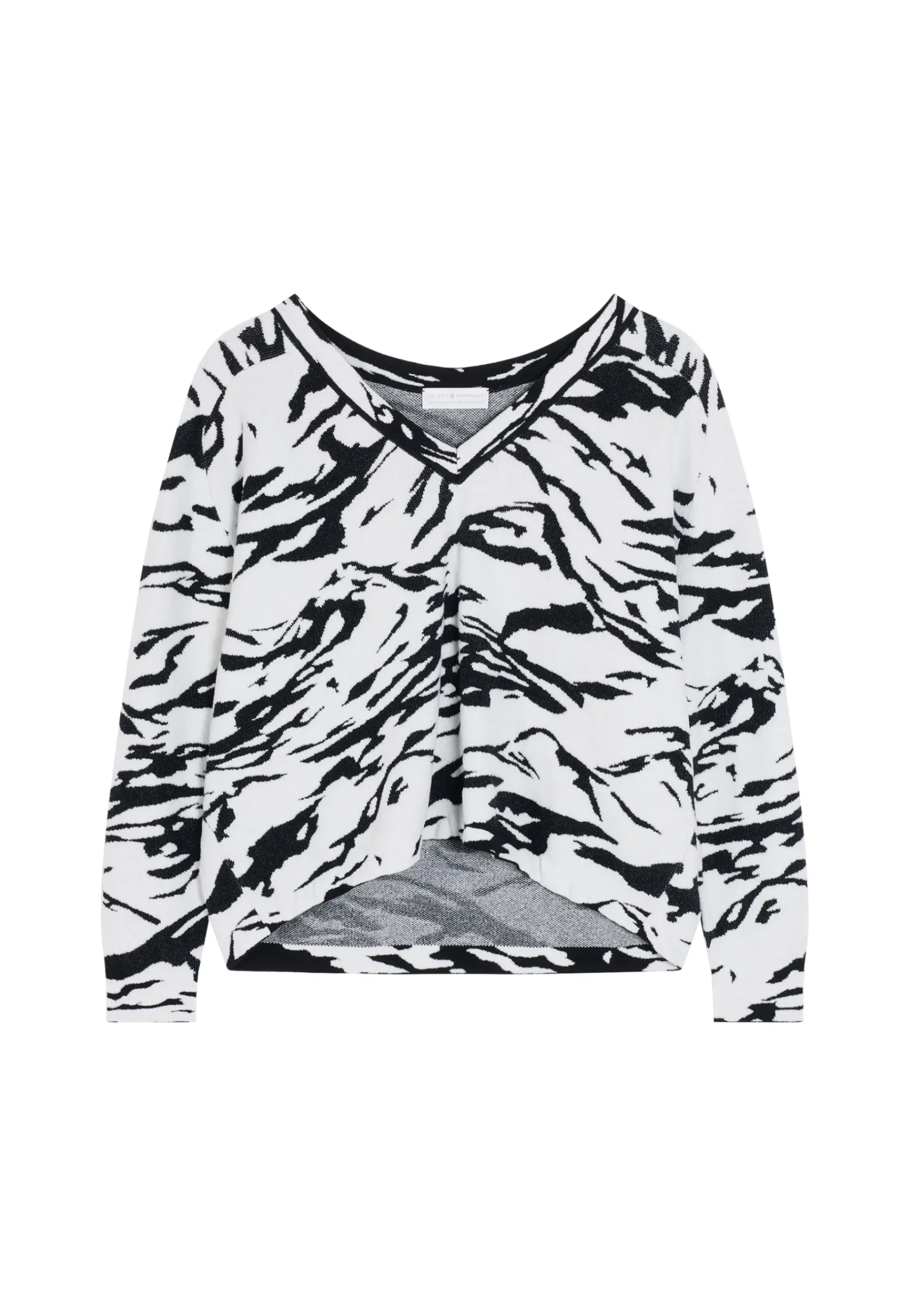 Montagut Pulls-Pull graphique en laine mélangée - Carmina 01-Noir