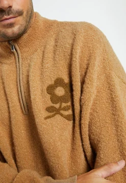 Montagut Pulls-Pull laine col zippé - Sullivan 88-Camel