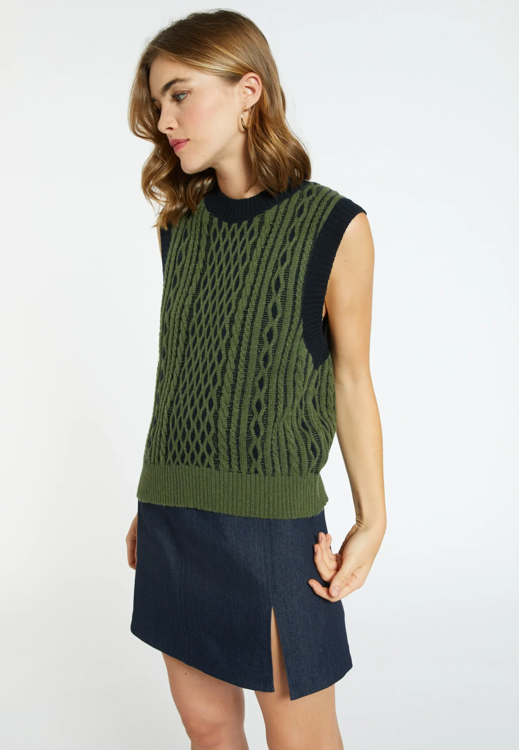 Montagut Pulls-Pull laine et cachemire - Clotilde 83-Kaki