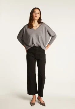 Montagut Les Incontournables | Pulls-Pull laine manches chauves-souris - Boxe 09-Gris moyen