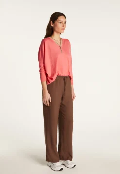 Montagut Les Incontournables | Les Incontournables-Pull laine manches chauves-souris - Boxe 25-Rose moyen