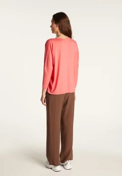 Montagut Les Incontournables | Les Incontournables-Pull laine manches chauves-souris - Boxe 25-Rose moyen