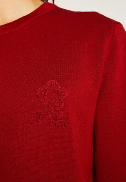 Montagut Pulls-Pull laine mérinos avec logo - Santi 51-Bordeaux
