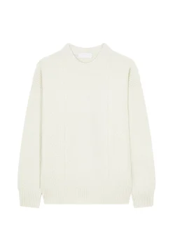 Montagut Pulls-Pull maille gaufrée en laine et cachemire - Fall 82-Ecru