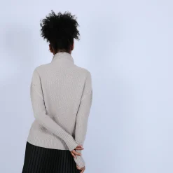Montagut Pulls-Pull manches extra longues en laine mérinos - Solane 13-Beige moyen
