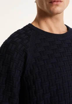 Montagut Pulls-Pull manches raglan en coton - Pepino 05-Bleu marine