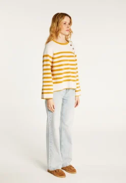 Montagut Pulls-Pull marinière en cachemire à manches ample - Gaelle 15-Orange