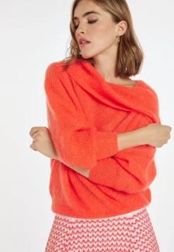 Montagut Pulls-Pull mohair encolure bardot - Caelie 15-Orange