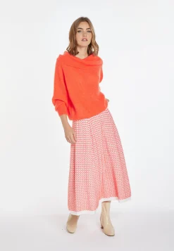 Montagut Pulls-Pull mohair encolure bardot - Caelie 15-Orange