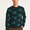 Montagut Pulls-Pull motif damier en cachemire - Amadeo 21-Vert foncé