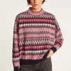 Montagut Pulls-Pull motifs aztèques en laine - Fidji 05-Bleu marine