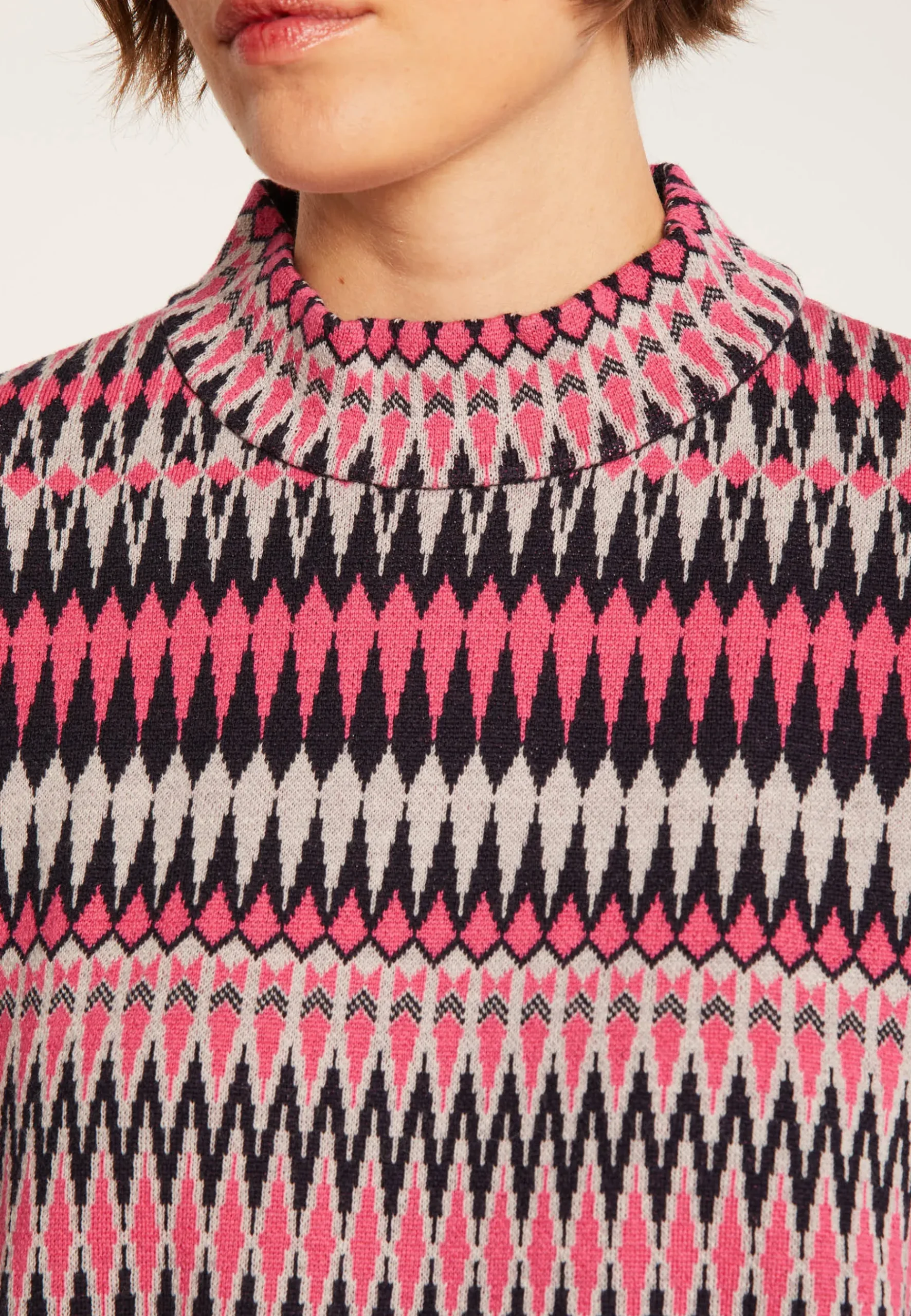 Montagut Pulls-Pull motifs aztèques en laine - Fidji 05-Bleu marine
