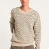 Montagut Pulls-Pull motifs chevrons en laine et Alpaga - Luka 13-Beige moyen