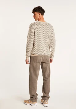 Montagut Pulls-Pull motifs chevrons en laine et Alpaga - Luka 13-Beige moyen