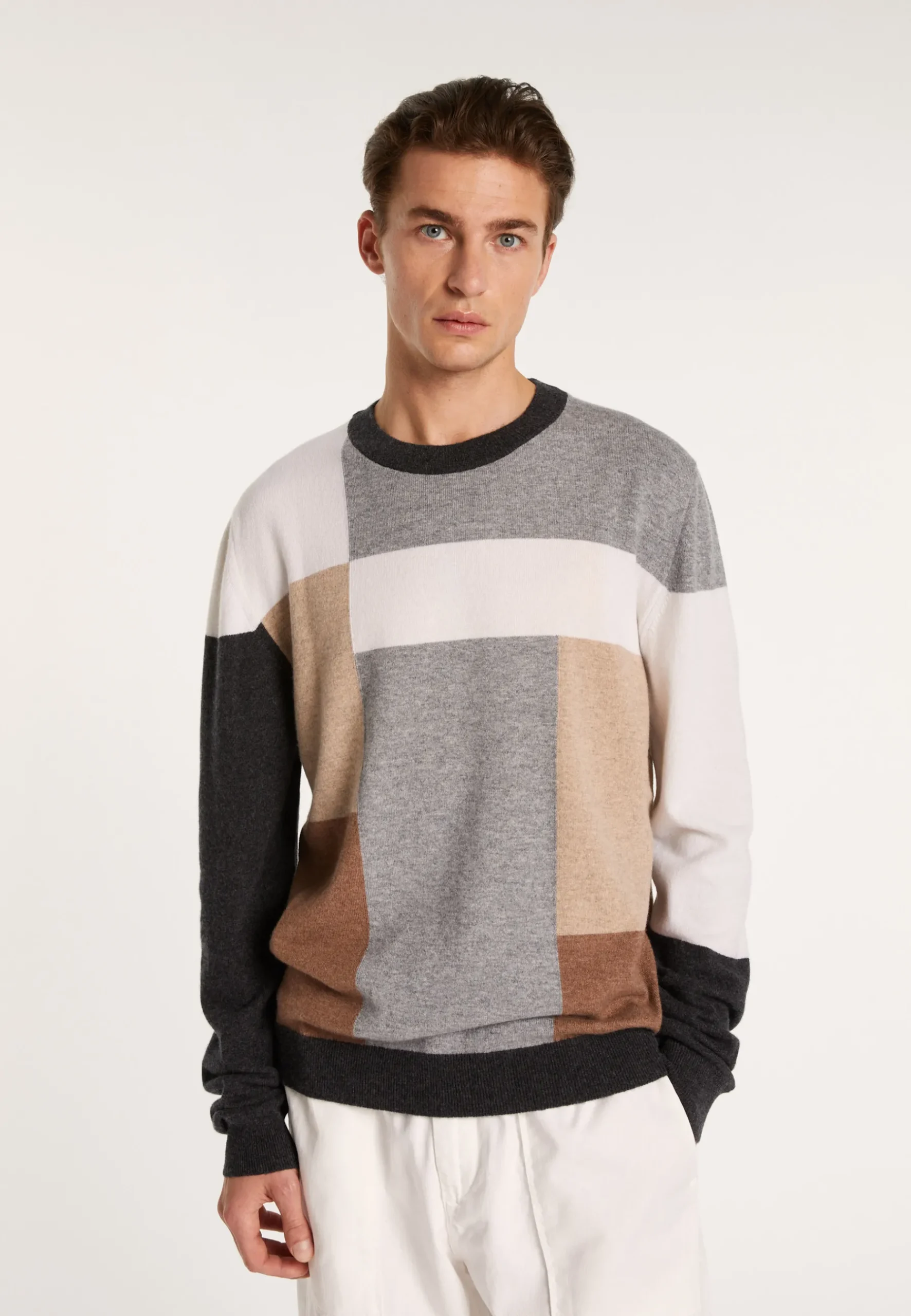 Montagut Pulls-Pull motifs géométriques en cachemire - Lima 10-Gris foncé