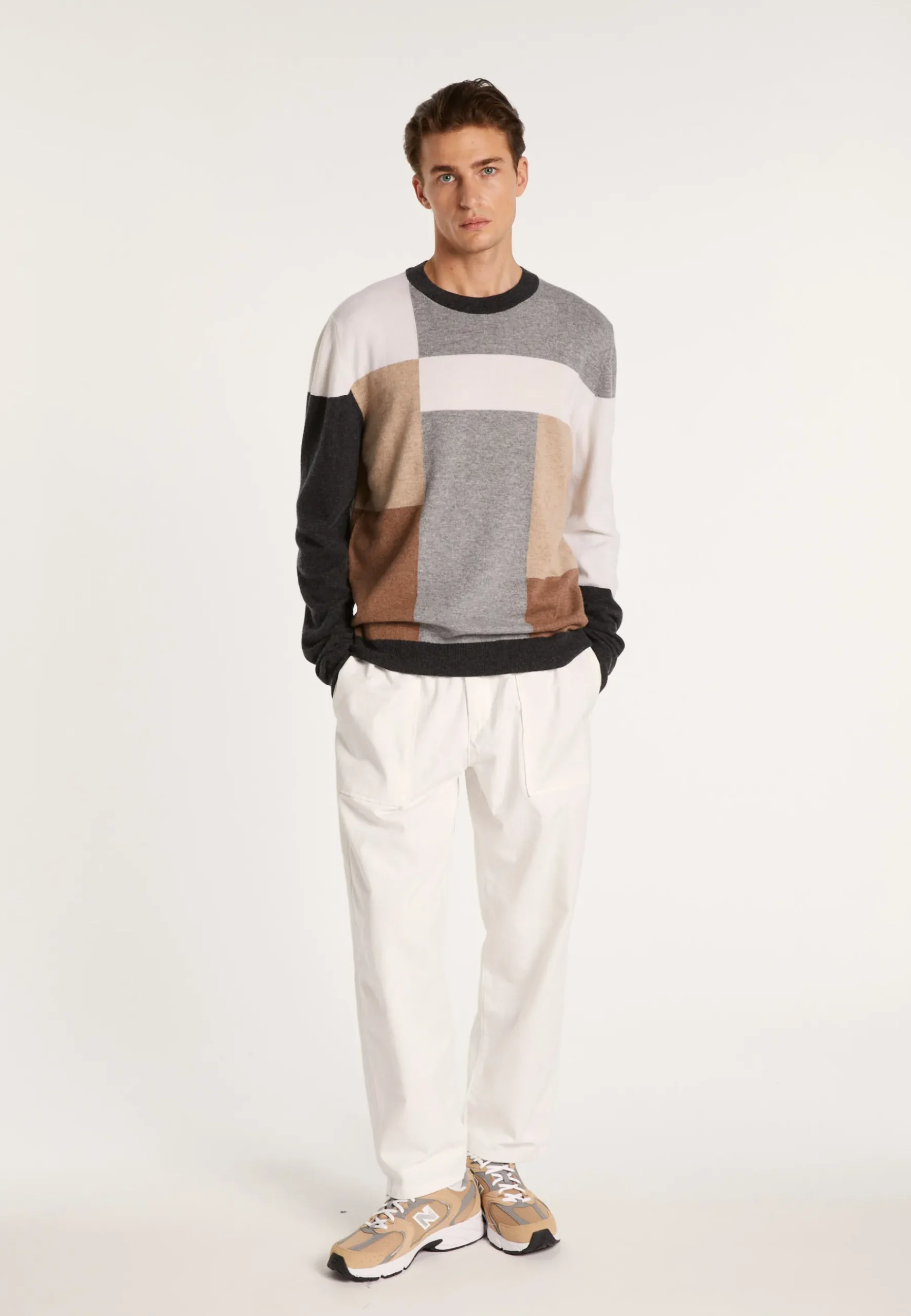 Montagut Pulls-Pull motifs géométriques en cachemire - Lima 10-Gris foncé