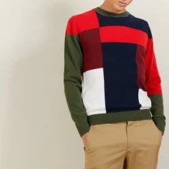Montagut Pulls-Pull motifs géométriques en cachemire - Lima 83-Kaki