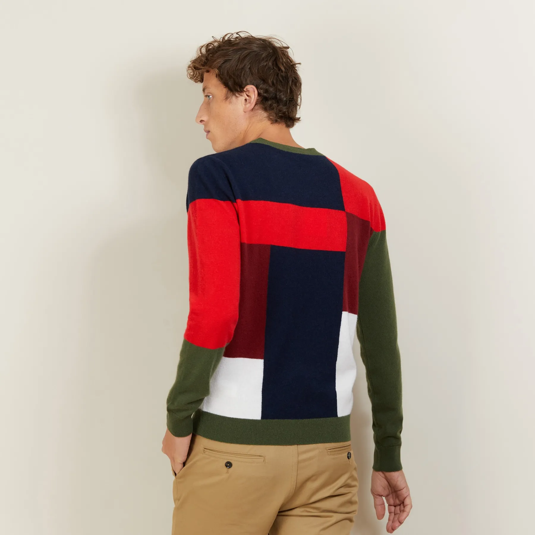 Montagut Pulls-Pull motifs géométriques en cachemire - Lima 83-Kaki