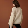 Montagut Pulls-Pull oversize boutonné en mohair - Clea 82-Ecru