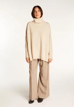 Montagut Les Incontournables-Pull oversize col roulé laine et cachemire - Clara 82-Ecru