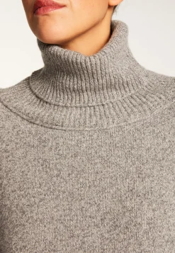 Montagut Les Incontournables-Pull oversize col roulé laine et cachemire - Clara 09-Gris moyen