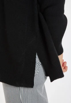 Montagut Les Incontournables-Pull oversize col roulé laine et cachemire - Clara 01-Noir