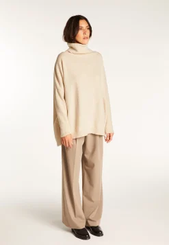 Montagut Les Incontournables-Pull oversize col roulé laine et cachemire - Clara 82-Ecru