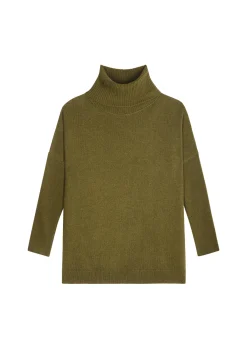 Montagut Les Incontournables-Pull oversize col roulé laine et cachemire - Clara 83-Kaki