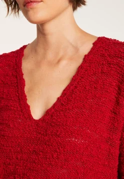 Montagut Pulls-Pull oversize col V - Sari 52-Rouge