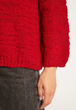 Montagut Pulls-Pull oversize col V - Sari 52-Rouge