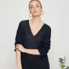 Montagut Pulls-Pull oversize col V en lin - Tiphaine 05-Bleu marine