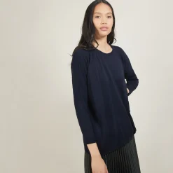 Montagut Les Incontournables-Pull oversize en laine - Béatrize 05-Bleu marine