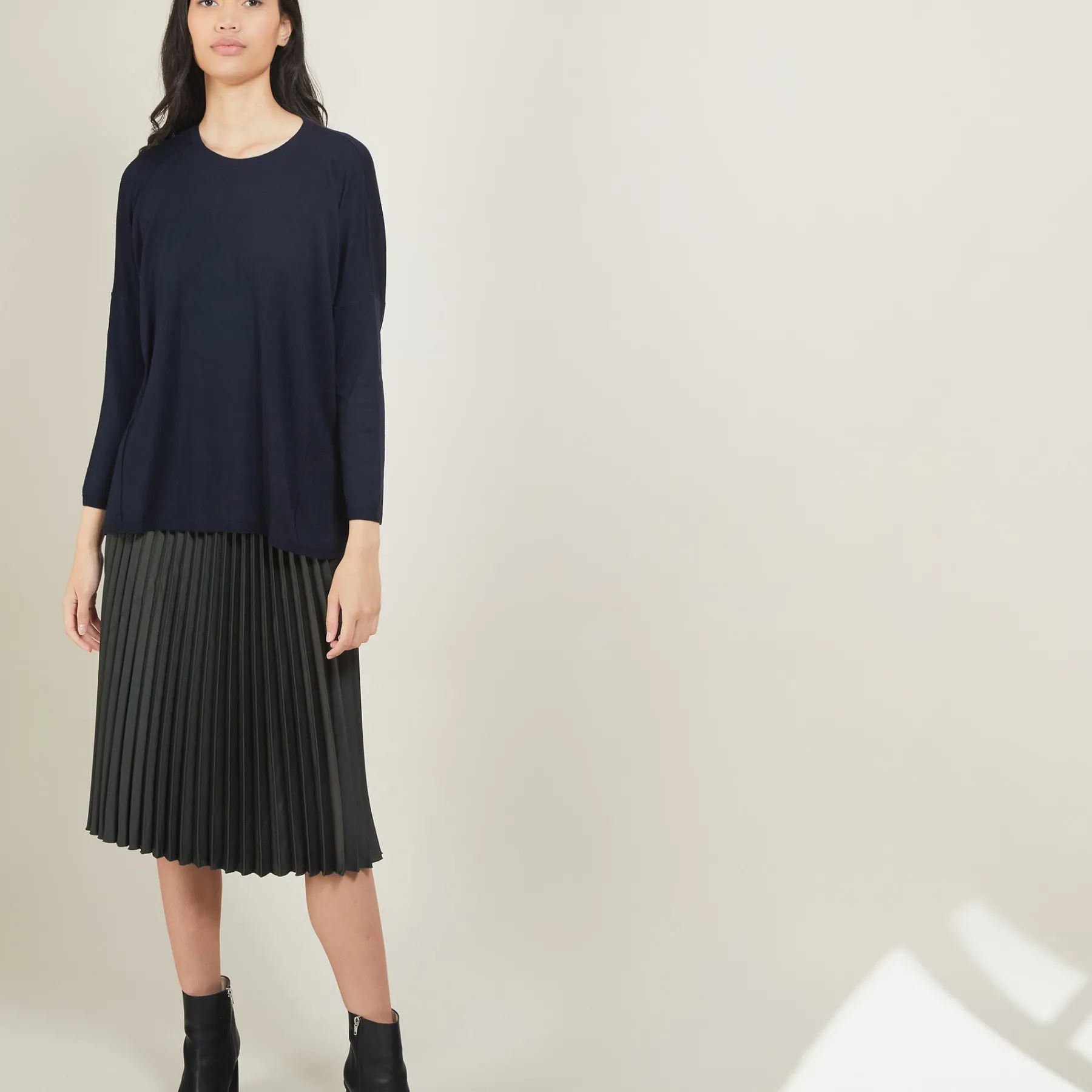 Montagut Les Incontournables-Pull oversize en laine - Béatrize 05-Bleu marine