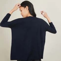 Montagut Les Incontournables-Pull oversize en laine - Béatrize 05-Bleu marine