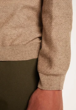 Montagut Pulls-Pull ras du cou en coton cachemire - Hizoka 14-Beige foncé