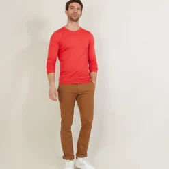 Montagut Pulls-Pull ras du cou en laine mérinos - Bertille 19-Rouge clair