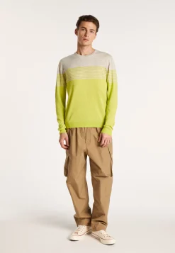 Montagut Pulls-Pull rayé en cachemire et lin - Daltonn 11-Gris clair