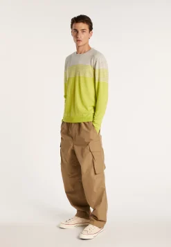 Montagut Pulls-Pull rayé en cachemire et lin - Daltonn 11-Gris clair