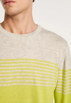 Montagut Pulls-Pull rayé en cachemire et lin - Daltonn 11-Gris clair