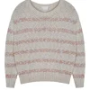 Montagut Pulls-Pull rayé en coton et lin - Thildie 82-Ecru