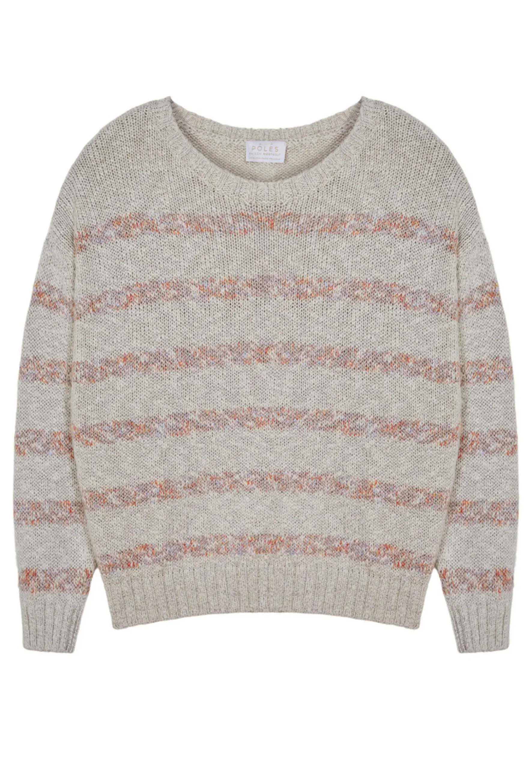 Montagut Pulls-Pull rayé en coton et lin - Thildie 82-Ecru